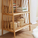 CuddleCo Aria 3 Tier Shelving Unit close up by a light and airy window in a Scandi style nursery | Nursery Furniture | Storage and Shelving - Clair de Lune UK