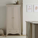 Clara Wardrobe, part of the Cashmere CuddleCo Clara 3 Piece Nursery Furniture Set in a cosy neutral nursery | Nursery Furniture | Cot Bed - Clair de Lune UK
