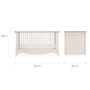 Cashmere CuddleCo Clara 3 Piece Nursery Furniture Set - dimensions of the Clara Cot Bed | Nursery Furniture | Cot Bed - Clair de Lune UK