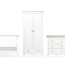 White CuddleCo Clara 3 Piece Nursery Furniture Set on white background | Nursery Furniture | Cot Bed - Clair de Lune UK