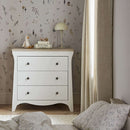 The Clara Changer and Chest of drawers, part of the White CuddleCo Clara 3 Piece Nursery Furniture Set in a cosy neutral nursery | Nursery Furniture | Cot Bed - Clair de Lune UK