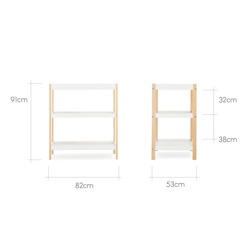 The dimensions of the changing unit of the Cuddleco Nola Scandi Cot Bed & Room Sets with the changing mat | Nursery Furniture Sets | Room Sets | Nursery Furniture - Clair de Lune UK