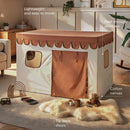 CuddleCo Play House With Bunting - Tuscany in a cosy living room with key features of lightweight, windows, cotton canvas and tie back doors | Children's Imaginative Play | Toddler Toys and Gifts - Clair de Lune UK