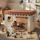 Girl playing in the CuddleCo Play House With Bunting - Tuscany in a cosy living room | Children's Imaginative Play | Toddler Toys and Gifts - Clair de Lune UK