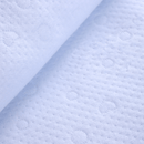 The embroidered circle and hearts pattern of the Blue Cotton Candy Blanket | Cosy Baby Blankets & Swaddles | Nursery Bedding | Baby Christmas Gift - Clair de Lune UK