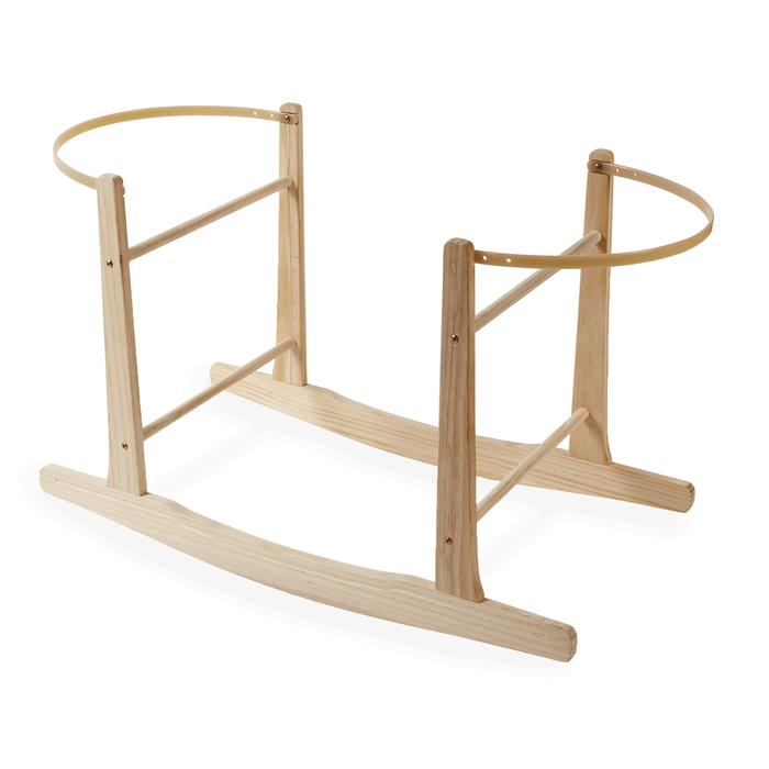 The natural rocking stand in the 80th Anniversary Windsor Palm Moses Basket Bundle | Moses Baskets and Stands | Co-sleepers | Nursery Furniture - Clair de Lune UK