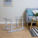 Grey Standard Rocking Moses Basket Stand in a Greige living room| Moses Basket Stand | Moses Baby Baskets & Bassinet Accessories | Nursery Furniture - Clair de Lune UK