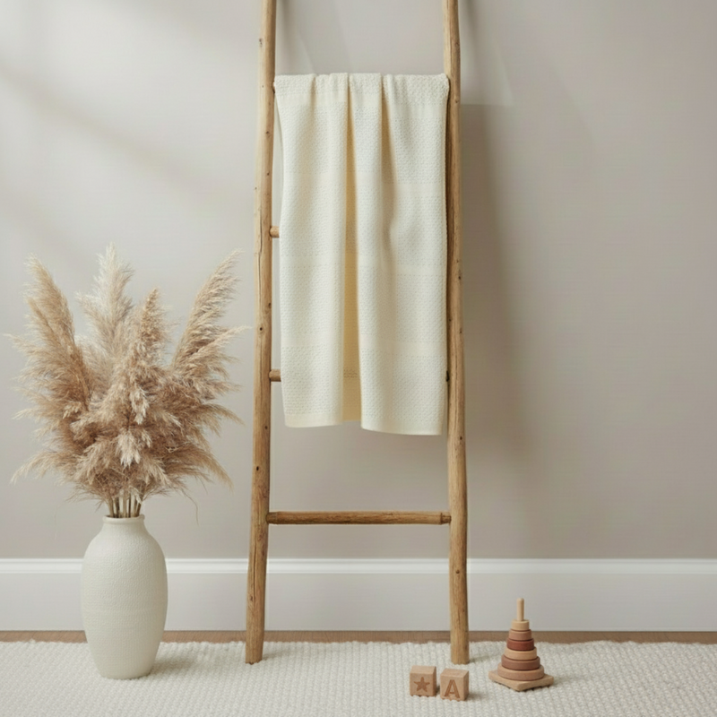 Cream Organic Cotton Cellular Blanket
| Cosy Baby Blankets and Swaddles | Nursery Linen - Clair de Lune UK