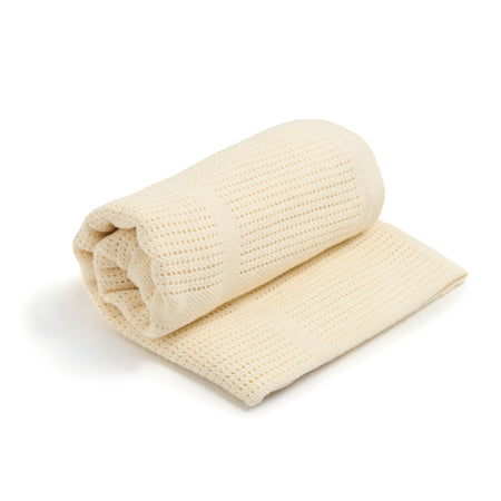 Cream Organic Cotton Cellular Blanket | Cosy Baby Blankets | Nursery Bedding | Newborn, Baby and Toddler Essentials - Clair de Lune UK