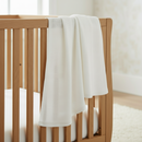White Soft Cotton Cellular Cot Blanket | Cosy Baby Blankets & Swaddles | Nursery Linen - Clair de Lune UK