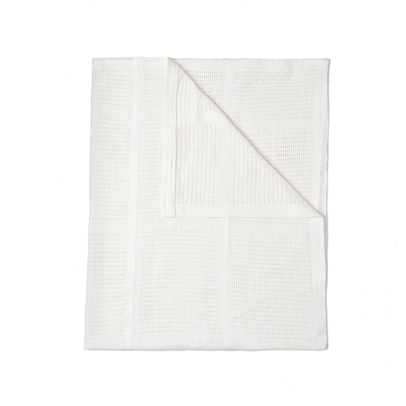 White Soft Cotton Cellular Pram Blanket | Cosy Baby Blankets | Nursery Bedding | Newborn, Baby and Toddler Essentials - Clair de Lune UK