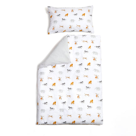 Reversible Jungle Dream Cot Bed Duvet Cover and Pillowcase Set | Bedding - Clair de Lune UK