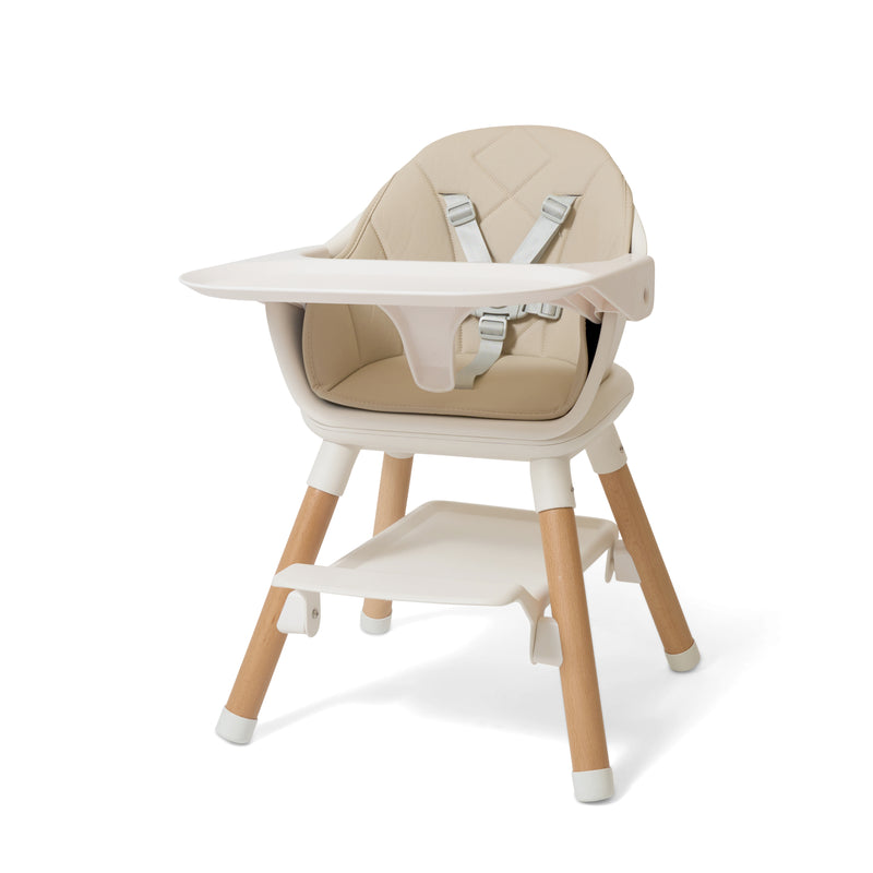 Beige and Natural 6in1 High Chair converted to a Baby Floor Seat | Highchairs | Feeding & Weaning - Clair de Lune UK