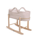 Champagne Crochet Moses Basket With Rocking Stand | Moses Baby Baskets & Bassinets - Clair de Lune UK