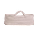 Champagne Crochet Moses Basket With Stand view from the side | Moses Baby Baskets & Bassinets - Clair de Lune UK