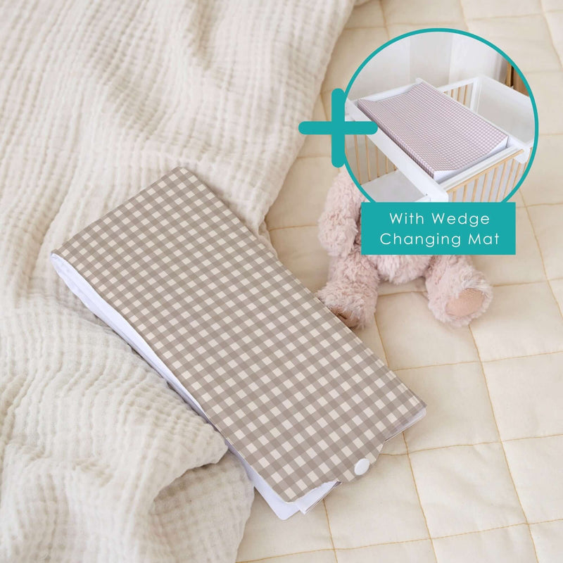 Best Changing Mat Gingham Anti-Roll Wedge Baby Changing Mat | Baby Bath Time Essentials ...