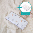 Jungle Dream Baby Changing Mat Bundle - Wedge and Folding Travel Changing Mat | Bathing & Changing Essentials - Clair de Lune UK