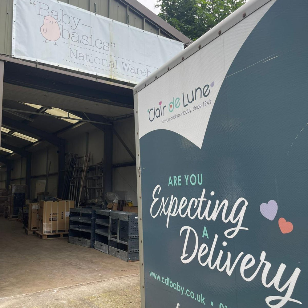 The Clair de Lune van delivery Moses Baskets, Sheets and Blankets to the Baby Basics National Warehouse | Charity Partnerships - Clair de Lune UK
