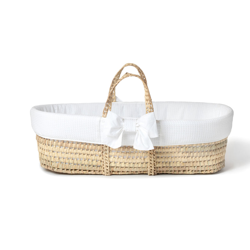 White 80th Anniversary Chelsea Palm Moses Basket | Moses Baskets | Co-sleepers | Nursery Furniture - Clair de Lune UK