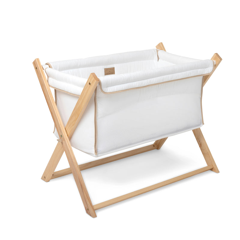 White Organic Folding Crib | Bedside & Folding Cribs | Next To Me Cots & Newborn Baby Beds | Co-sleepers - Clair de Lune UK