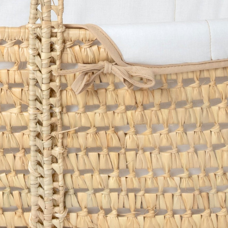 The sturdy palm wall of the White Organic Palm Moses Basket | Moses Baskets | Co-sleepers | Nursery Furniture - Clair de Lune UK