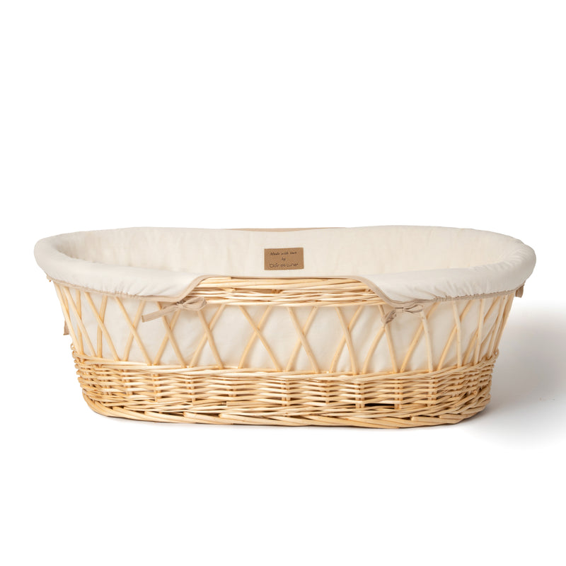 Cream Organic Natural Wicker Moses Basket | Moses Baskets | Co-sleepers | Nursery Furniture - Clair de Lune UK