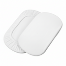 2 Pack Bedside Crib Fitted Sheets in White | Soft Baby Sheets | Bedside Crib Bedding - Clair de Lune UK