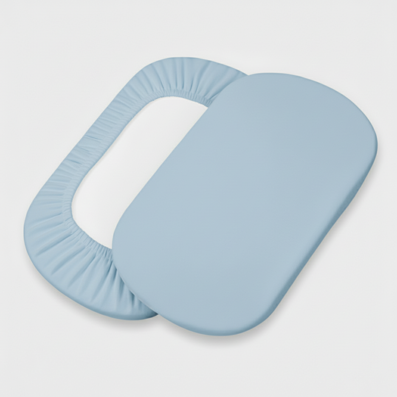 2 Pack Bedside Crib Fitted Sheets in Blue | Soft Baby Sheets | Bedside Crib Bedding - Clair de Lune UK