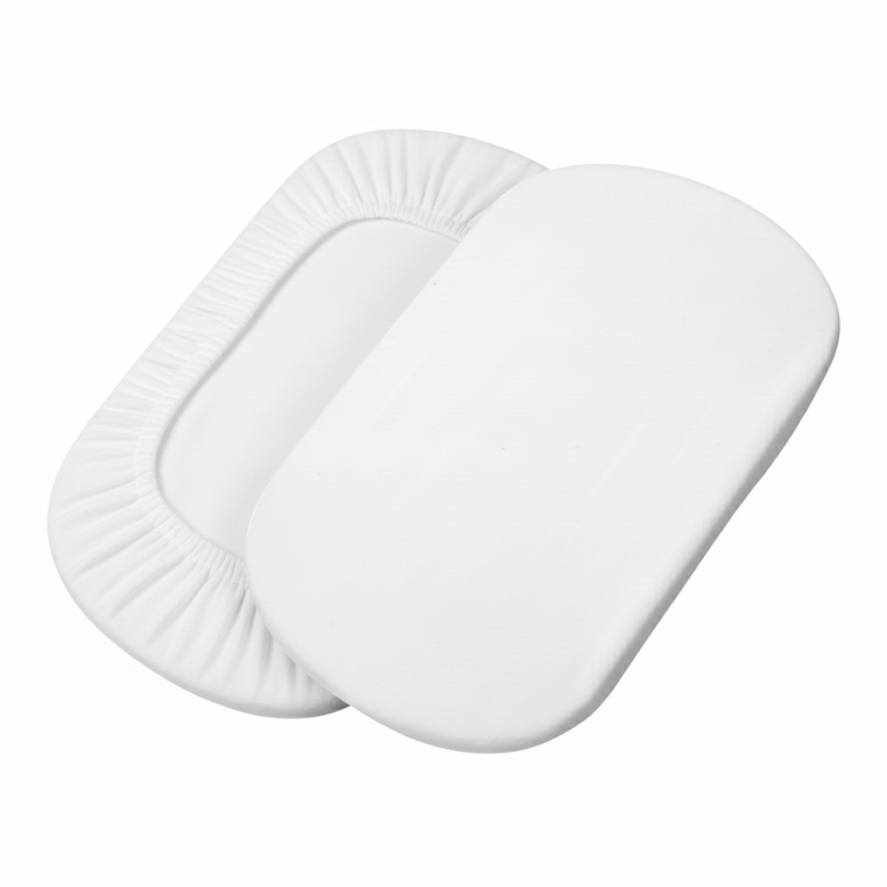 2 Pack Bedside Crib Fitted Sheets in White | Soft Baby Sheets | Bedside Crib Bedding - Clair de Lune UK