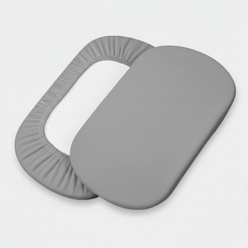 2 Pack Bedside Crib Fitted Sheets in Grey | Soft Baby Sheets | Bedside Crib Bedding - Clair de Lune UK