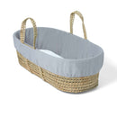 Grey Replacement Fleece Moses Basket Liner | Moses Baby Basket Bedding | Nursery Linen - Clair de Lune UK