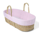 Pink Replacement Fleece Moses Basket Liner | Moses Baby Basket Bedding | Nursery Linen - Clair de Lune UK