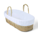 White Replacement Fleece Moses Basket Liner | Moses Baby Basket Bedding | Nursery Linen - Clair de Lune UK