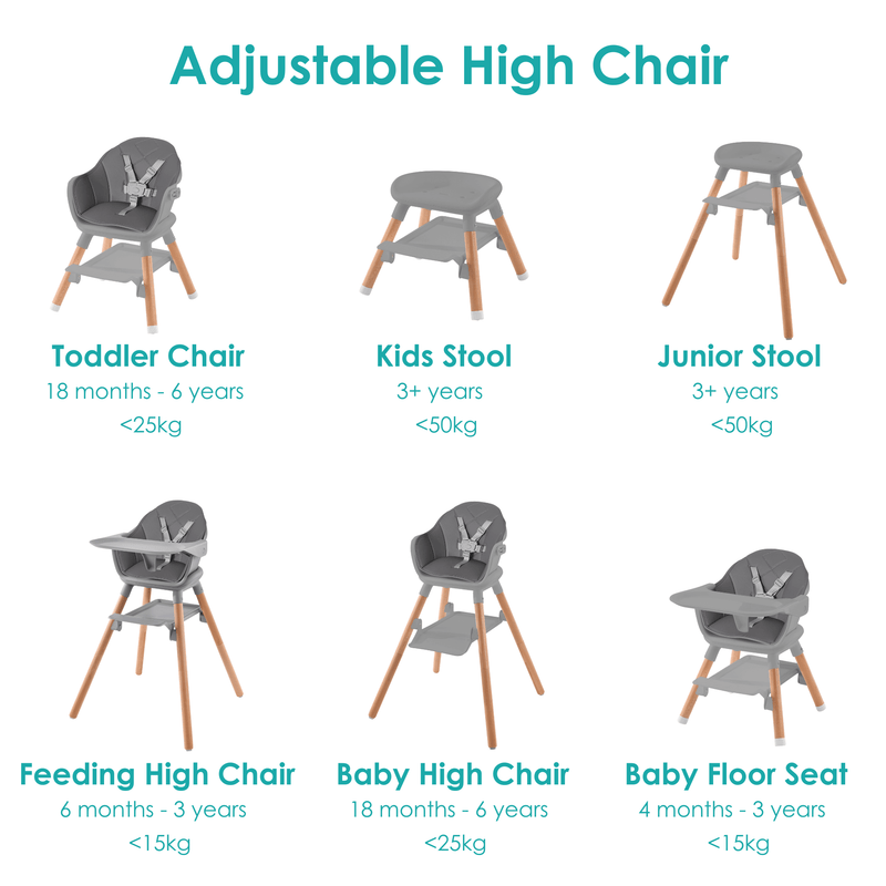 6in1 Eat Play High Chair Highchairs Feeding Weaning