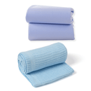 Folded Blue Soft Cotton Cellular Shawl bundled with a pair of two blue soft Moses basket sheets | Cosy Baby Blankets & Swaddles | Nursery Bedding | Newborn Baby Essentials - Clair de Lune UK