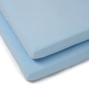 2 Pack Blue Fitted Cotton Cot Bed Sheets - 140 x 70 cm | Soft Baby Sheets | Cot & Cot Bed Bedding | Nursery Linen - Clair de Lune UK