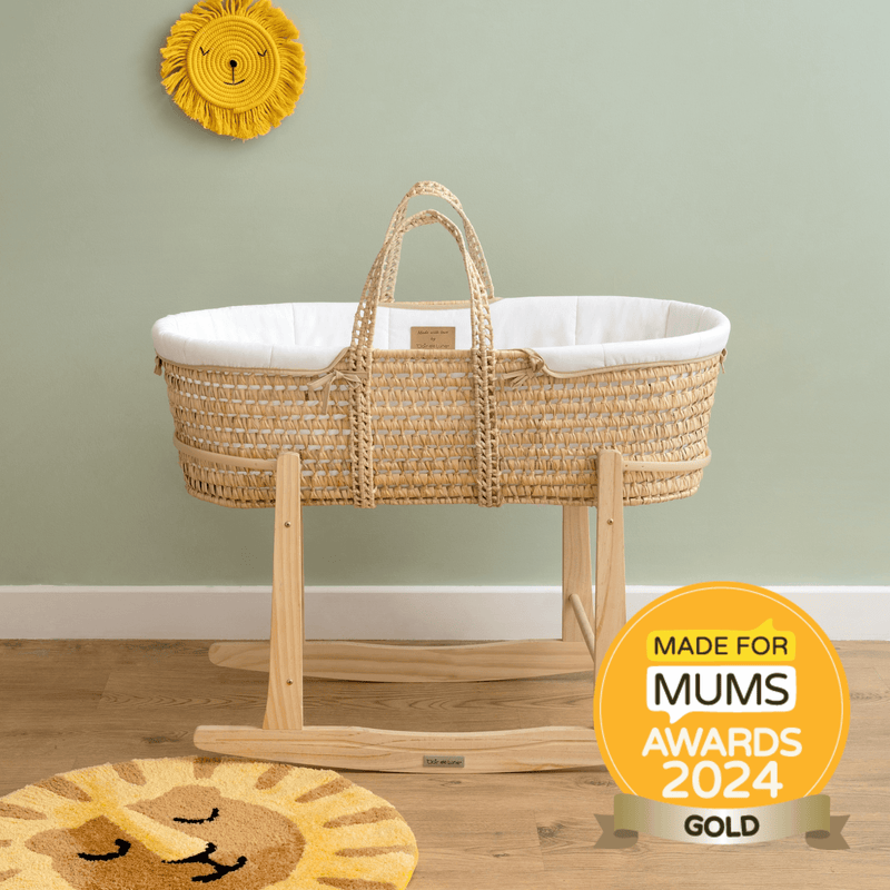 Organic Palm Moses Basket Moses Baby Baskets Bassinets Organic Baby Essentials Nursery Furniture Clair de Lune UK