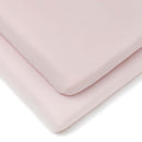 2 Pack Pink Fitted Cotton Cot Sheets - 120 x 60 cm | Soft Baby Sheets | Cot & Cot Bed Bedding | Nursery Linen - Clair de Lune UK