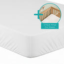 Cot Mattress Protector with 2 Pack Fitted Cot Sheets Bundle | Soft Baby Sheets | Cot Bed Bedding - Clair de Lune UK