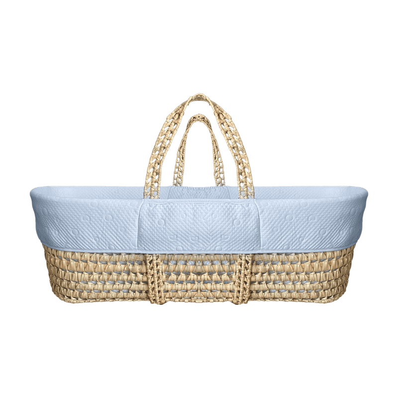 Blue Cotton Candy Palm Moses Basket | Moses Baby Baskets & Bassinets | Nursery Furniture - Clair de Lune UK