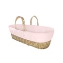 Pink Cotton Candy Palm Moses Basket on an angle | Moses Baby Baskets & Bassinets | Nursery Furniture - Clair de Lune UK