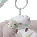 Close up of the plush star sheep on the East Coast Counting Sheep Baby Bouncer in the nursery next to a changing unit | Baby Bouncers, Rockers & Baby Swings | Newborn Baby Toys | Nursery Furniture - Clair de Lune UK