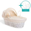 Waffle White Wicker Moses Basket