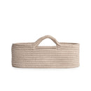 Champagne Crochet Moses Basket view from the side on white background | Moses Baby Basket and Stand | Nursery Furniture - Clair de Lune UK