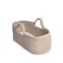 Champagne Crochet Moses Basket on White Background | Moses Baby Basket and Stand | Nursery Furniture - Clair de Lune UK