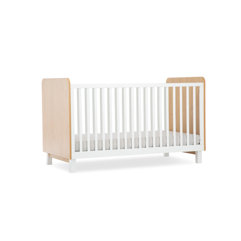 Natural Wood and White CuddleCo Rafi Cot Bed | Cots, Cot Beds, Toddler & Kid Beds | Nursery Furniture - Clair de Lune UK