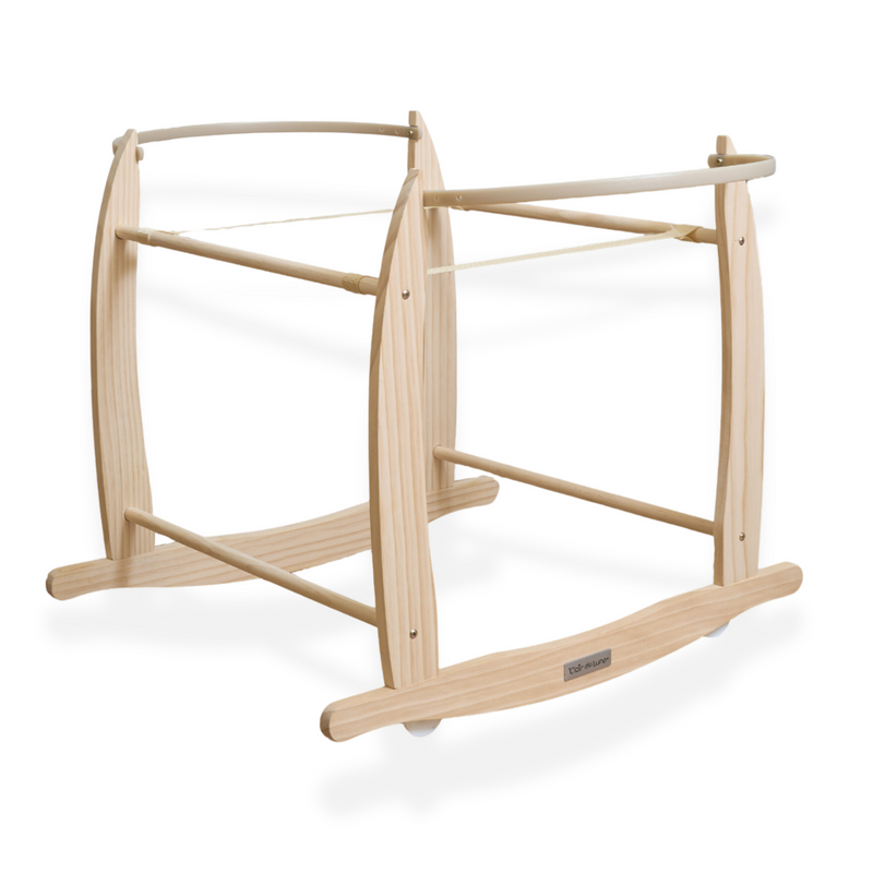 Natural Deluxe Rocking Stand | Moses Basket Stand | Moses Baby Baskets & Bassinet Accessories | Nursery Furniture - Clair de Lune UK