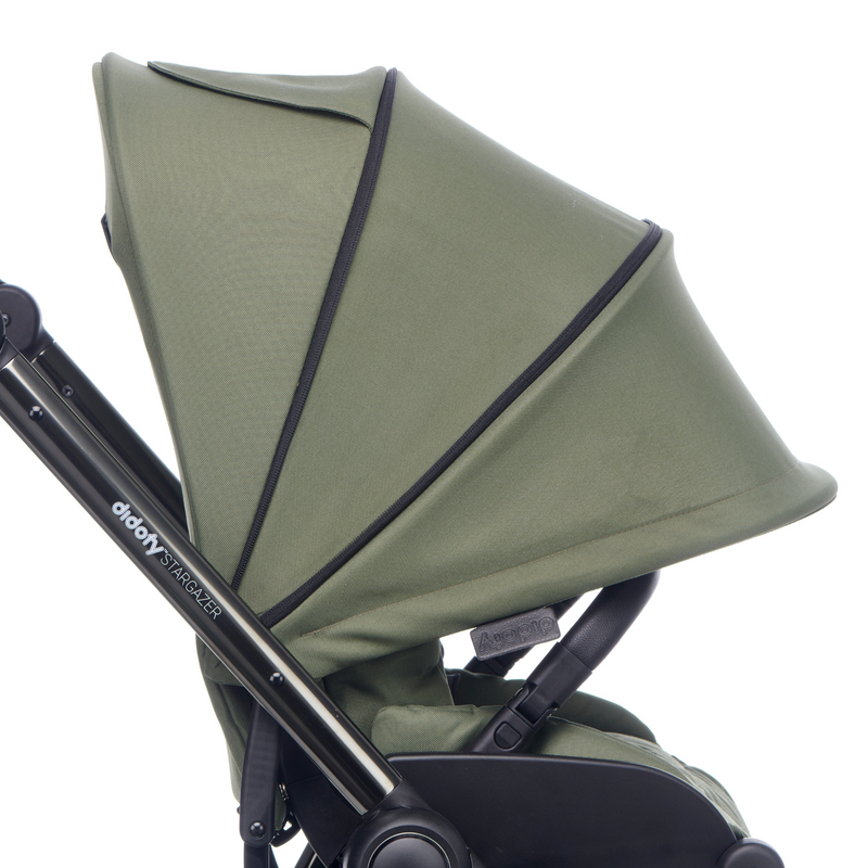 The extendable waterproof sun hood of the Didofy Green Stargazer Pushchair | Didofy | Pushchairs and Travel Systems | Baby & Kid Travel - Clair de Lune UK