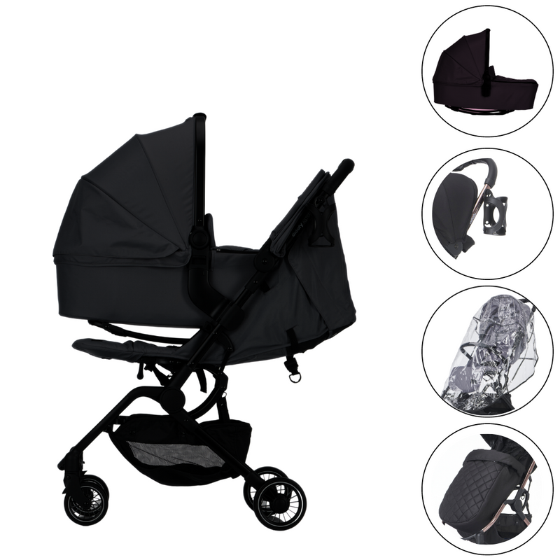 The matching carrycot bundled with the Didofy Black New Aster 2 Ultra-Compact Pushchair & Travel System with the award-winning badge and what is included in the package | Strollers, Pushchairs & Prams | Pushchairs, Carrycots & Car Seats Baby | Travel Esse