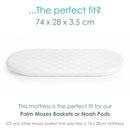 Quilted Noah Pod/Palm Moses Basket Mattress (74 x 28 cm)